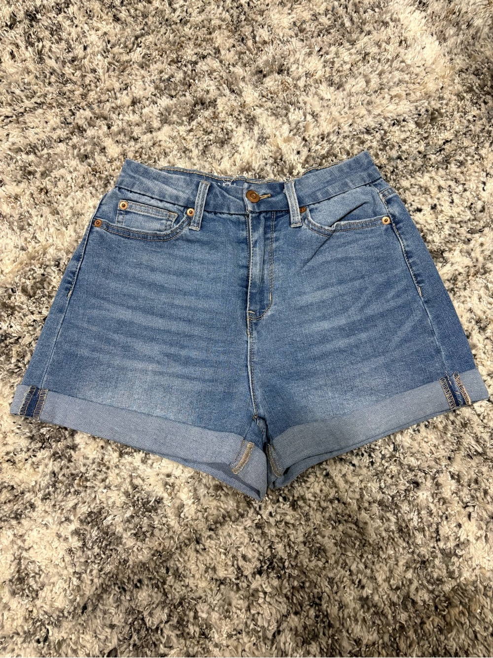 No Boundaries Light Blue Rolled Hem Denim Shorts